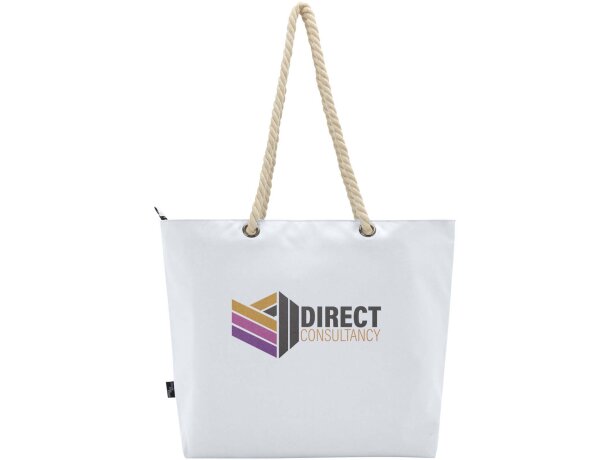 Bolsa playa refrigeradora Panama 23L poliéster reciclado GRS Blanco detalle 6