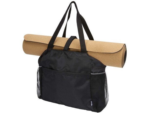 Bolsa tote Nomad 18L yoga poliéster reciclado certificado GRS Negro intenso detalle 4