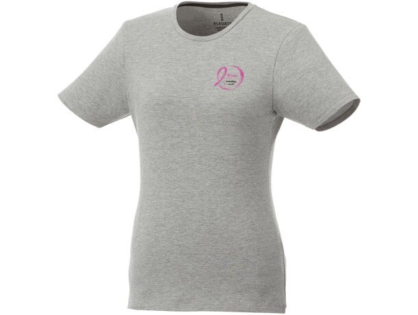 Camisetade manga corta orgánica para mujer Balfour Mezcla de grises detalle 34