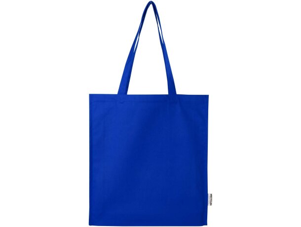 Bolsa tote algodón reciclado GRS con refuerzos Florida 14L Azul real detalle 27