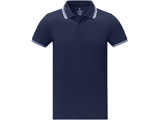 Polo de manga corta algodón BCI 200 g/m2 Elevate Life Azul marino detalle 6