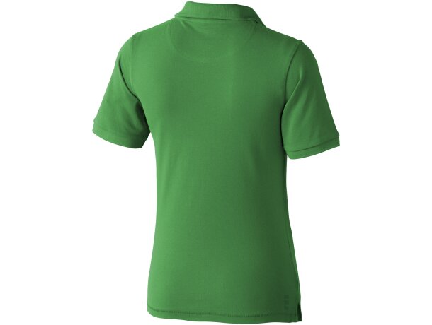 Polo de mujer barato en algodón 200 g/m2 Elevate Life Calgary Verde helecho detalle 53