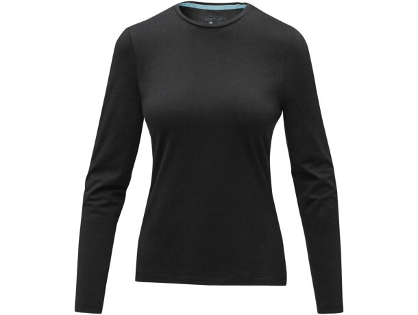 Camiseta de manga larga de mujer ponoka de Elevate 200 gr Negro intenso detalle 16