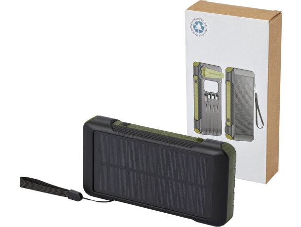 Batería externa solar y dinamo manual Soldy 10000mAh RCS Verde militar detalle 6