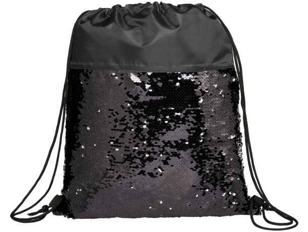 Mochila de cuerdas con lentejuelas 5L Mermaid Negro intenso detalle 6