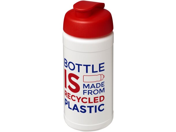 Bidón deportivo Baseline reciclado con tapa Flip 500ml Blanco/rojo detalle 25