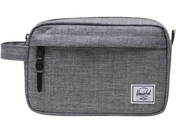 Neceser de viaje reciclado Herschel Chapter con cremallera Gris mezcla detalle 6