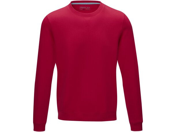 Jersey cuello redondo orgánico hombre Jasper Rojo detalle 6