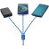 Cable de carga personalizado 100 cm con 5 conectores Versatile Azul real detalle 7