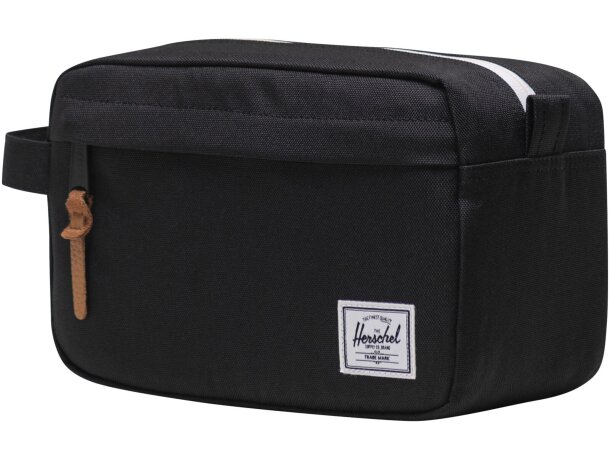 Neceser de viaje reciclado Herschel Chapter con cremallera Gris mezcla detalle 8