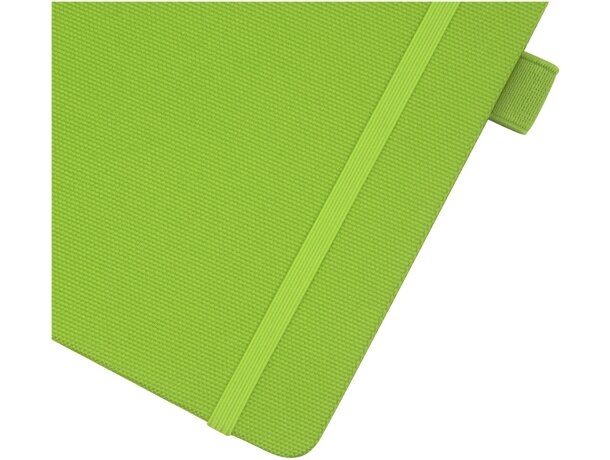 Libretas ecológicas tamaño A5 con tapa de RPET y 80 hojas recicladas Honua Verde lima detalle 18