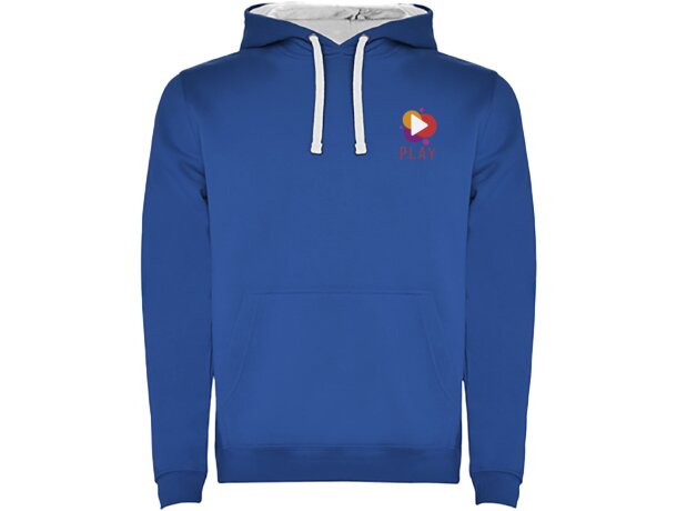 Sudadera con capucha para hombre Urban Roly Azul real/blanco detalle 26