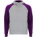 Sudadera con capucha bicolor infantil Roly Badet Gris mezcla/morado