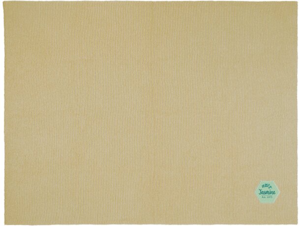 Manta punto poliéster reciclado certificado GRS Suzy 150x120cm Beige detalle 3