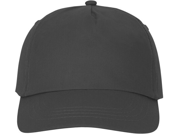 Gorra promocional de 5 paneles con impresión personalizada Gris tormenta detalle 63