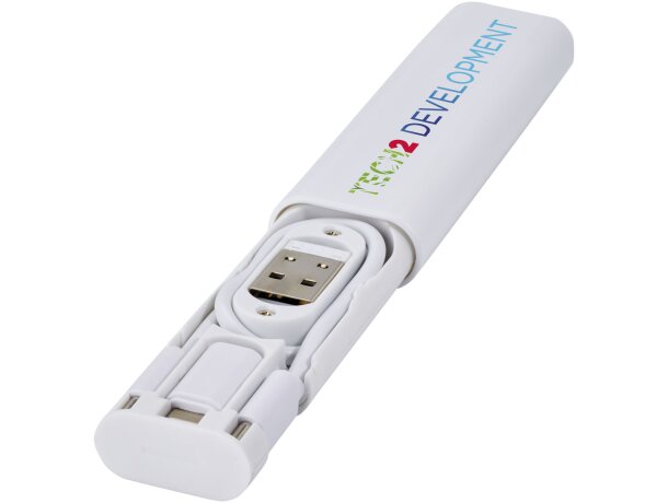 Cable de carga modular plástico reciclado Whiz Blanco detalle 7