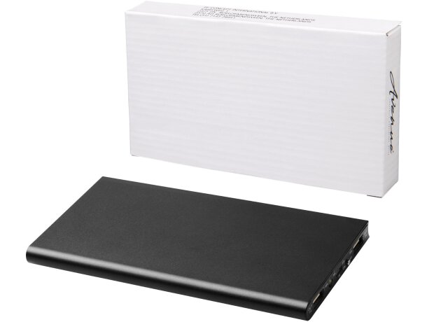 Batería externa de aluminio Plate 8000 mAh con USB tipo C Negro intenso detalle 7