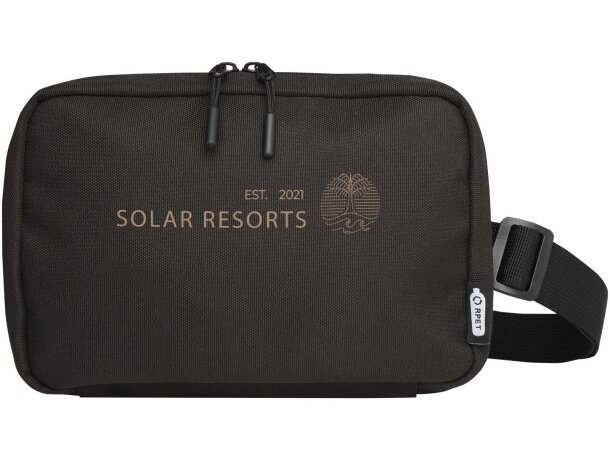 Neceser modular de poliéster reciclado certificado GRS Roam Negro intenso detalle 1