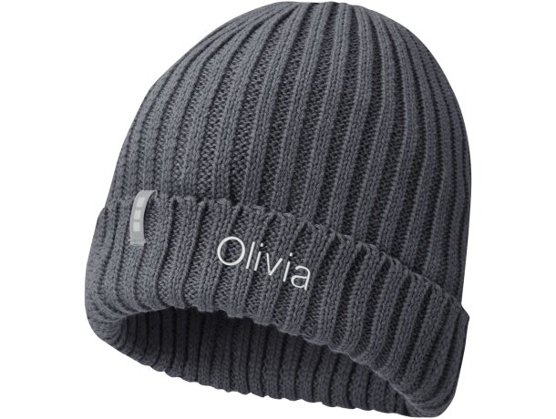 Gorro orgánico Ives Gris tormenta detalle 7