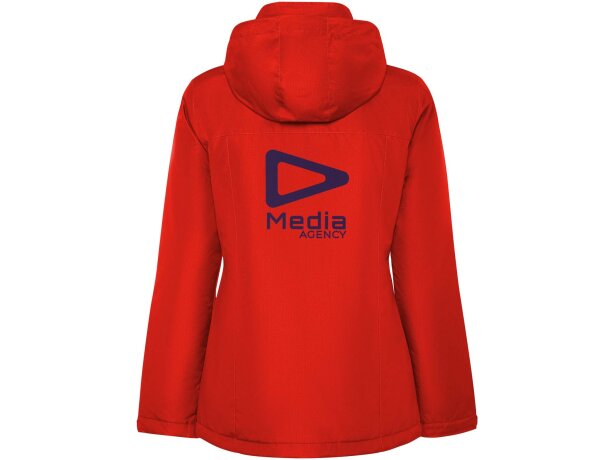 Parka acolchada America de Roly para mujer en poliéster reciclado Rojo detalle 17