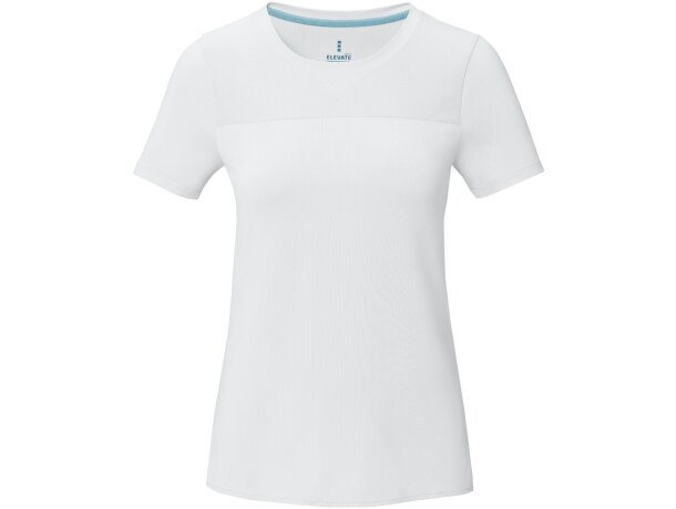 Camiseta Cool fit de manga corta para mujer en GRS reciclado Borax Blanco detalle 2