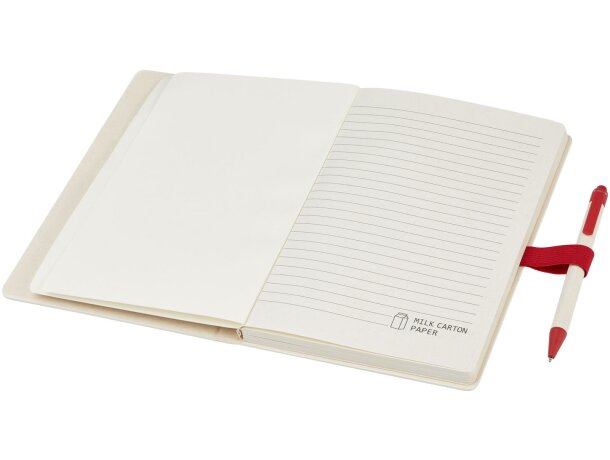 Set libreta A5 y bolígrafo Dairy Dream cartón reciclado Rojo detalle 14