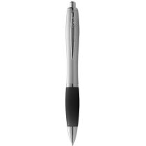 Bolígrafo con agarre en tinta negra personalizado plata Bolígrafo con agarre en tinta negra personalizado plata