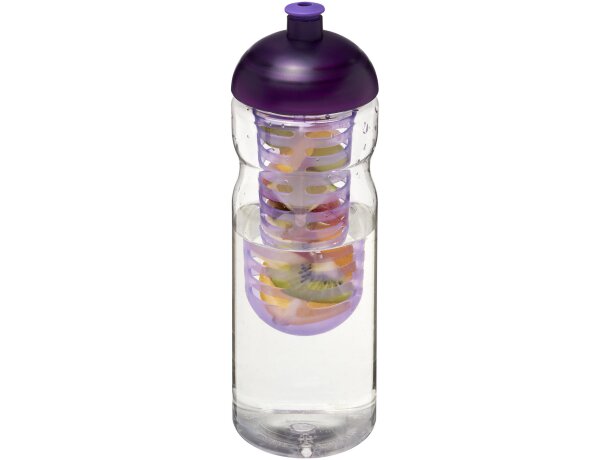 H2O Active® Base Bidón deportivo e infusor con Tapa Dome de 650 ml personalizado transparente/rosa