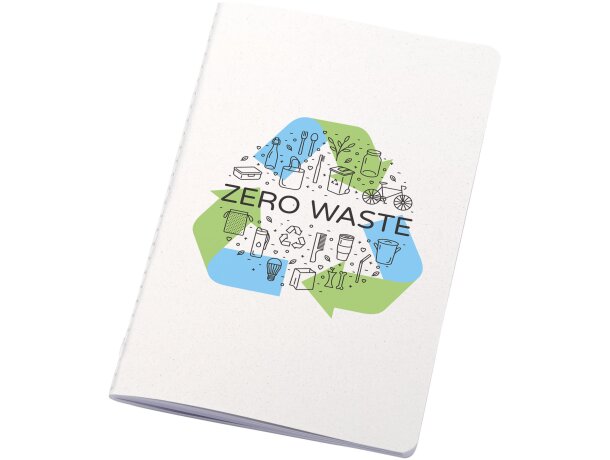 Mini libretas papel triturado con hojas a rayas Blanco detalle 1