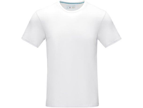 Camiseta orgánica manga corta hombre Azurite Blanco detalle 2