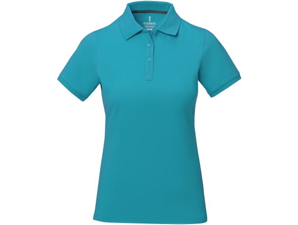 Polo de mujer barato en algodón 200 g/m2 Elevate Life Calgary Azul aqua detalle 41