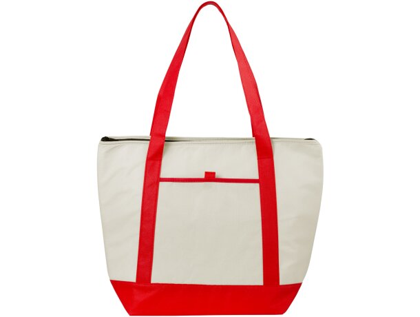 Bolsa isotérmica de polipropileno Natural/rojo detalle 1