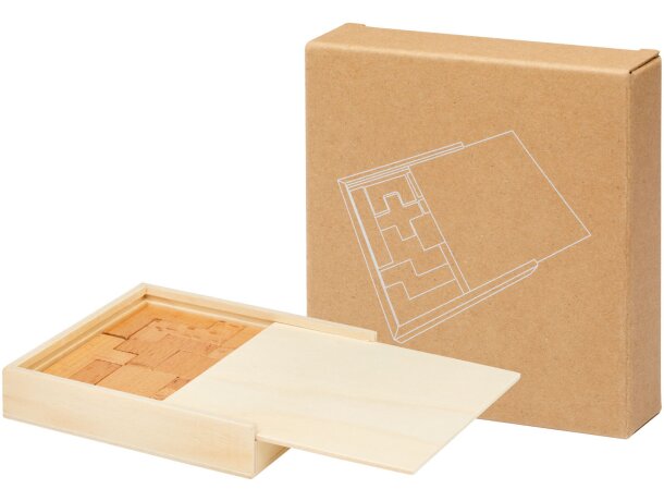 Rompecabezas de madera certificado FSC Bark 14 piezas Natural detalle 5