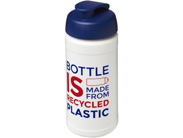 Bidón deportivo Baseline reciclado con tapa Flip 500ml Blanco/azul detalle 21