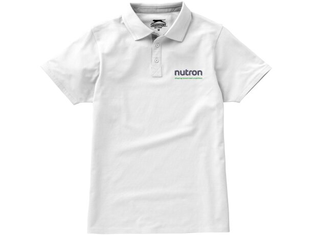 Polo para personalizar unisex 100% algodon 220 gr Blanco/gris detalle 2