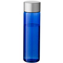 Botella con tapón de aluminio personalizada azul transparente