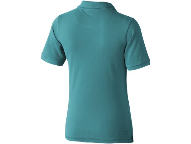 Polo de mujer barato en algodón 200 g/m2 Elevate Life Calgary Azul aqua detalle 42