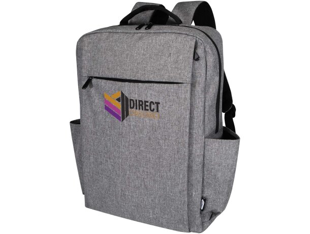 Mochila portátil 15 pulgadas Libra poliéster reciclado GRS Gris mezcla detalle 6