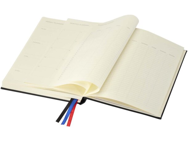 Libreta tapa dura A5 agenda Alder papel certificado FSC Negro intenso detalle 6