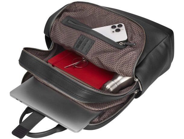 Mochila de piel Moleskine Classic Pro con compartimento portátil Negro intenso detalle 4