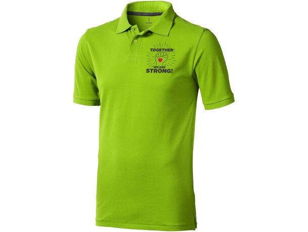 Polo de manga corta algodón BCI 200 g/m2 Elevate Life Calgary Verde manzana detalle 55