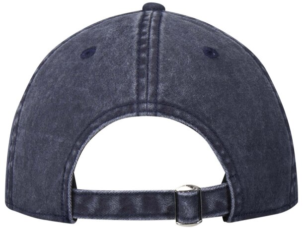 Gorra lavada de 6 paneles Grafton con algodón reciclado Azul marino detalle 6