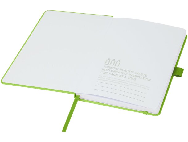 Libreta tapa dura plástico oceánico reciclado Thalaasa FSC Verde manzana detalle 29