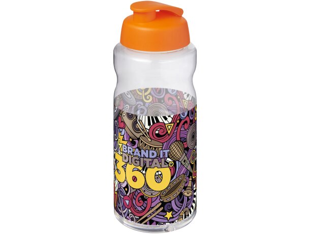 Bidón deportivo con tapa Flip 1 litro H2O Active Big Base Naranja detalle 3