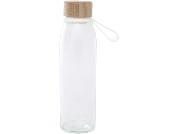 Botella de cristal Porto 500 ml con tapa de bambú Transparente claro detalle 2