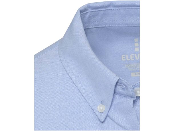 Camisa oxford mujer Sphene algodón BCI certificado Azul claro detalle 4