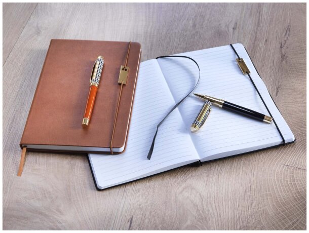 Set libreta A5 con rollerball Legato tinta azul Negro intenso detalle 8