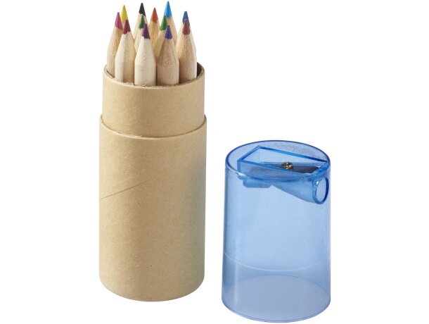 Set de 12 lápices de colores con sacapuntas Hef Azul detalle 3
