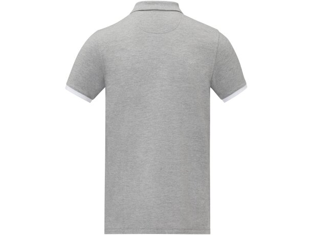 Polo de manga corta de dos tonos para hombre Morgan Gris mezcla detalle 7