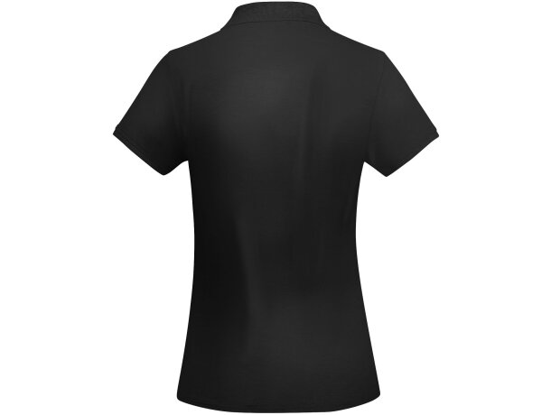 Polo mujer algodón orgánico Prince manga corta entallado Roly Negro intenso detalle 7
